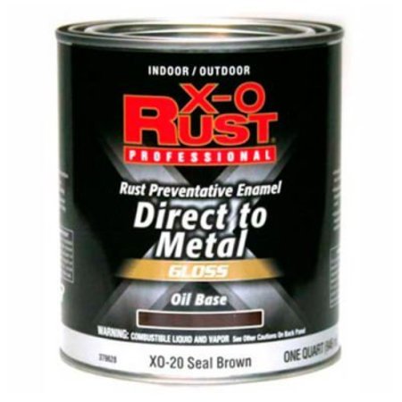 GENERAL PAINT Interior/Exterior Paint, Gloss, Oil Base, Seal Brown, 1 qt 379628